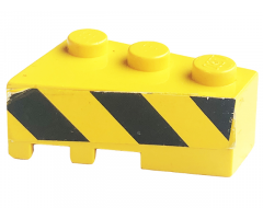 Wedge 3 x 2 Right with Black and Yellow Danger Stripes Pattern (Sticker) - Sets 8431 / 8438 / 8460