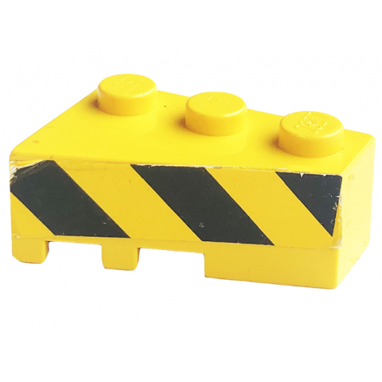 Wedge 3 x 2 Right with Black and Yellow Danger Stripes Pattern (Sticker) - Sets 8431 / 8438 / 8460