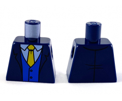 Torso Suit Jacket, White Shirt, Yellow Tie and Blue Vest Pattern