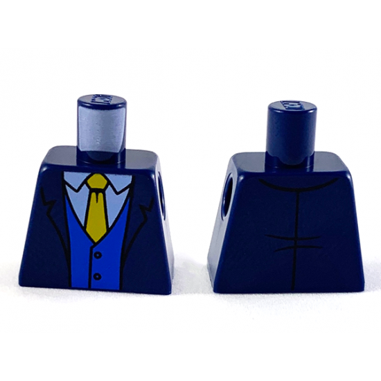 Torso Suit Jacket, White Shirt, Yellow Tie and Blue Vest Pattern