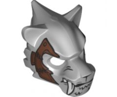 Minifigure, Headgear Mask Tiger with White Fang, Copper Fang and Copper Armor with Rivets Pattern