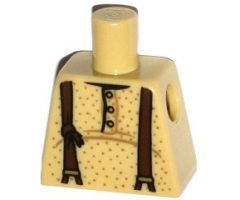 Torso Shirt with 3 Buttons and Brown Suspenders Pattern