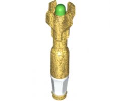 Minifigure, Utensil Tool Screwdriver with 4 Prongs with Green Tip and White Handle Pattern (Sonic Screwdriver)