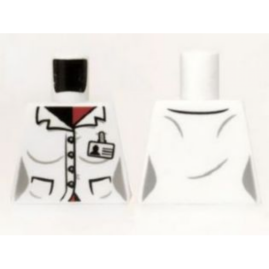 Torso Batman Female Lab Coat with 4 Buttons and ID Badge Pattern