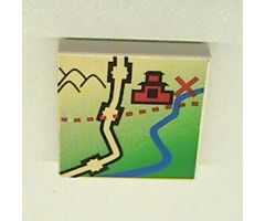 Tile 2 x 2 with Map Orient China Pattern