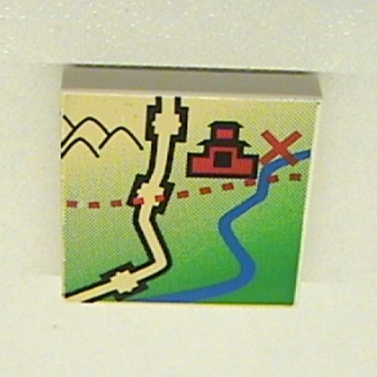 Tile 2 x 2 with Map Orient China Pattern