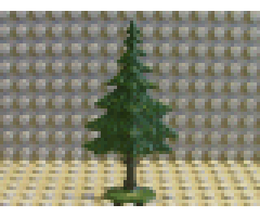 Plant, Tree Flat Pine painted with solid base
