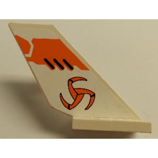 Tail Shuttle with Orange Tri-Blade Pattern on Right Side (Sticker) - Set 8108