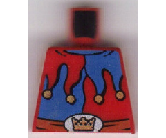 Torso Castle Fantasy Era Red and Blue Jester's Collar, Crown on Buckle Pattern