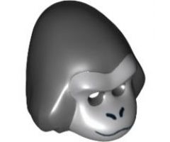 Minifigure, Headgear Mask Gorilla with Light Bluish Gray Face Pattern