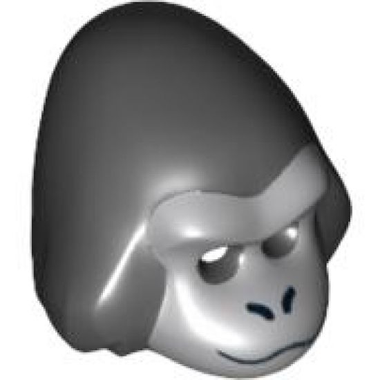 Minifigure, Headgear Mask Gorilla with Light Bluish Gray Face Pattern