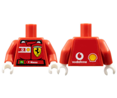 Torso Racers Ferrari front, Vodafone back (Stickers) with F. Massa Name Pattern / Red Arms / White Hands