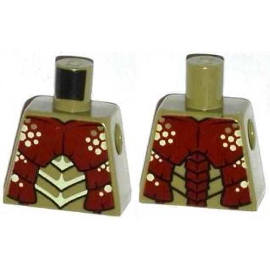 Torso Galaxy Squad Mantizoid with Dark Red, Yellowish Green and Black Exoskeleton Pattern