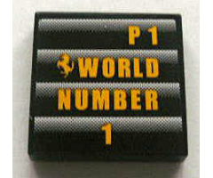 Tile 2 x 2 with Ferrari Logo and 'P1 WORLD NUMBER 1' Pattern (Sticker) - Set 8672