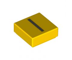 Tile 1 x 1 with Silver Capital Letter I Pattern