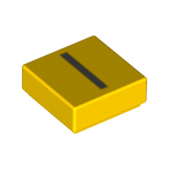 Tile 1 x 1 with Silver Capital Letter I Pattern