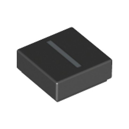 Tile 1 x 1 with Silver Capital Letter I Pattern