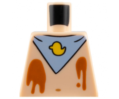 Torso SpongeBob with Navel, Ice Cream Splotches and Blue Bib with Yellow Duck Pattern