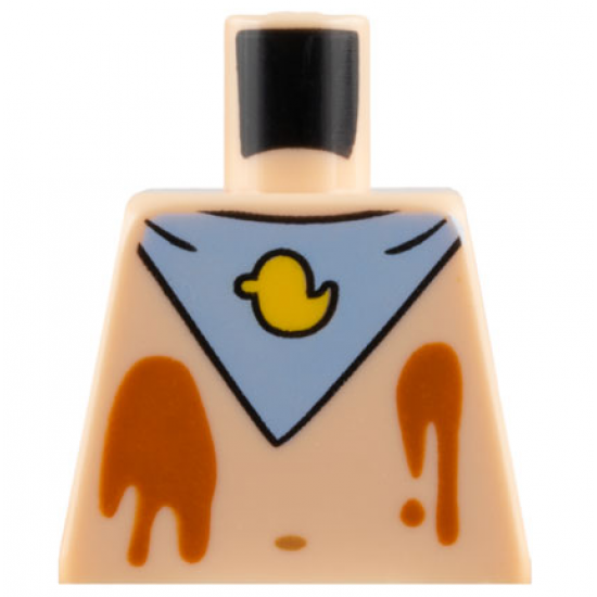 Torso SpongeBob with Navel, Ice Cream Splotches and Blue Bib with Yellow Duck Pattern