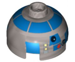 Brick, Round 2 x 2 Dome Top with Blue Pattern (R2-D2 Clone Wars)