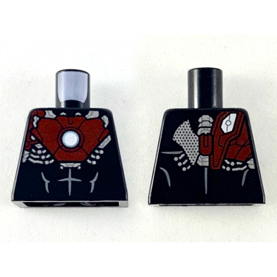 Torso Dark Red Chest Plate with Arc Reactor Pattern