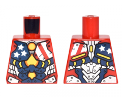 Torso Armor with Stars and Stripes and Silver Plates and Yellow Circle Arc Reactor Pattern