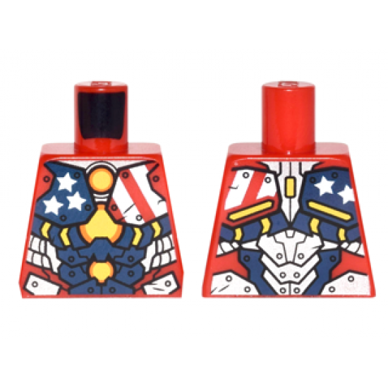 Torso Armor with Stars and Stripes and Silver Plates and Yellow Circle Arc Reactor Pattern