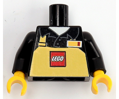 Torso Polo Shirt with Collar and Yellow Apron with LEGO Logo and Name Tag on Left Side Pattern (LEGO Store Employee) / Black Arms / Yellow Hands