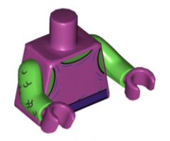 Torso Spider-Man Tank Top over Bright Green Chest with Dark Purple Belt Pattern / Bright Green Arms with Scales / Magenta Hands