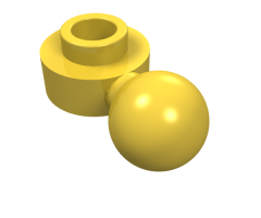 Plate, Round 1 x 1 with Tow Ball with Round Hole (Maxifigure Hand)
