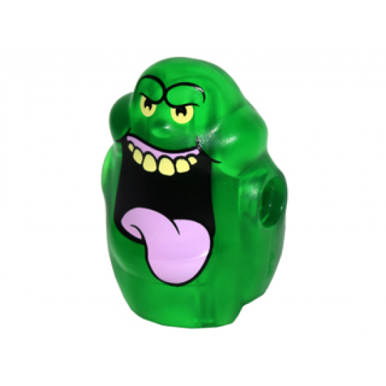 Body Ghost, Slimer with Bright Pink Tongue, Bright Light Yellow Eyes and Top Teeth Pattern