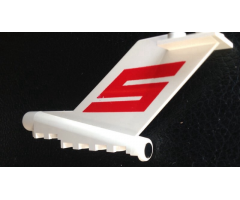 Tail Vintage with Large Red Letter S (Sterling Logo) Pattern on Both Sides and Black Dot on Rear (Sticker) - Set 1552-2
