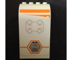 Panel 3 x 4 x 6 Curved Top with Orange Stripe, Gray Hexagonal Hatch and Controls Pattern Model Right (Sticker) - Set 7644