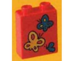 Duplo, Brick 1 x 2 x 2 with Butterflies Pattern
