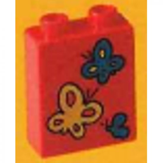 Duplo, Brick 1 x 2 x 2 with Butterflies Pattern