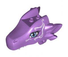 Animal, Body Part Dragon Head (Elves) Upper Jaw with Medium Blue Eyes and White Swirls Pattern (Gust)