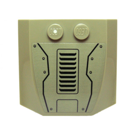 Wedge 4 x 4 x 2/3 Triple Curved with Vent Grille and Rivets Pattern (Sticker) - Set 70227