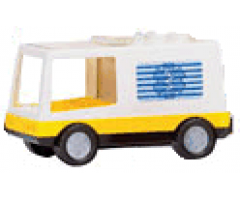 Duplo, Vehicle Van Type 1 with Yellow Base and EMT Star of Life Pattern (Ambulance)