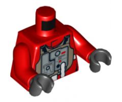 Torso SW Rebel B-wing Pilot with Medium Nougat Vest and Silver Front Panel Pattern / Red Arms / Black Hands