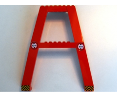 Support Crane Stand Double with '10m' Clearance and Black and Yellow Danger Stripes Pattern (Stickers) – Set 6542