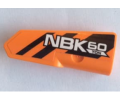 Technic, Panel Fairing #21 Very Small Smooth, Side B with 'NBK60 TON' and Black Stripes Pattern (Sticker) - Set 42062