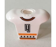 Minifigure, Body Wear Hockey Body Armor with NHL Logo and Black Number 4 Pattern
