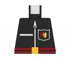 Torso Fire Flame Badge, Red Belt, and Zipper Pattern