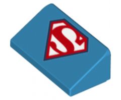 Slope 30 1 x 2 x 2/3 with Superheroes / Superman 'S' Logo Pattern