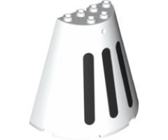 Cone Half 8 x 4 x 6 with 3 Black Stripes Pattern (SW D-O Head Top)