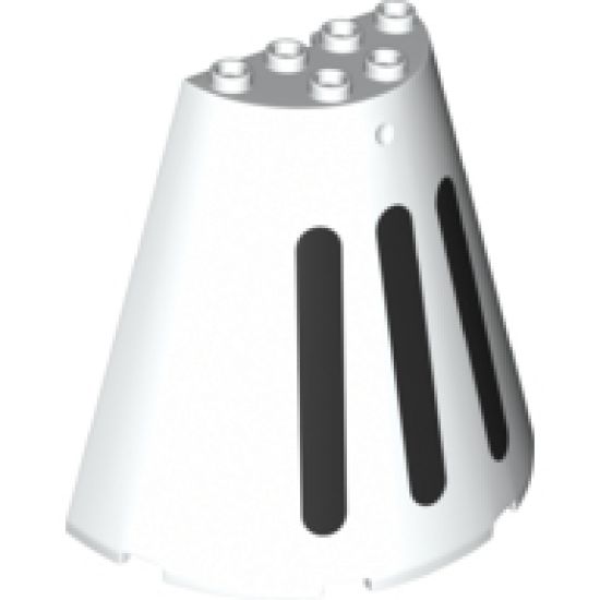 Cone Half 8 x 4 x 6 with 3 Black Stripes Pattern (SW D-O Head Top)