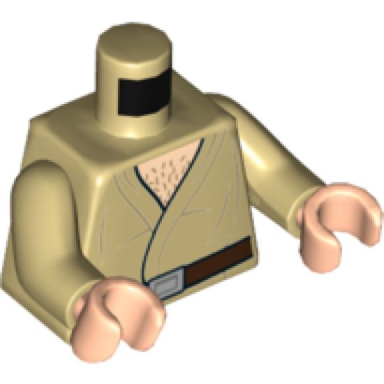 Torso SW Tunic, Dark Brown Belt and Hairy Chest Pattern (Wuher) / Tan Arms / Light Nougat Hands