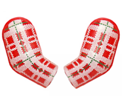 Arm, (Matching Left and Right) Pair with Plaid Shirt with Green Dotted Lines Pattern