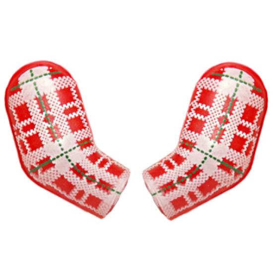 Arm, (Matching Left and Right) Pair with Plaid Shirt with Green Dotted Lines Pattern