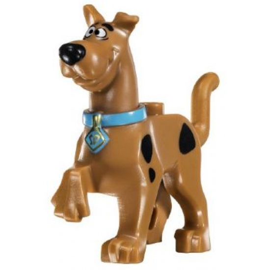 Dog, Great Dane Scooby-Doo Walking with Medium Azure Collar Pattern